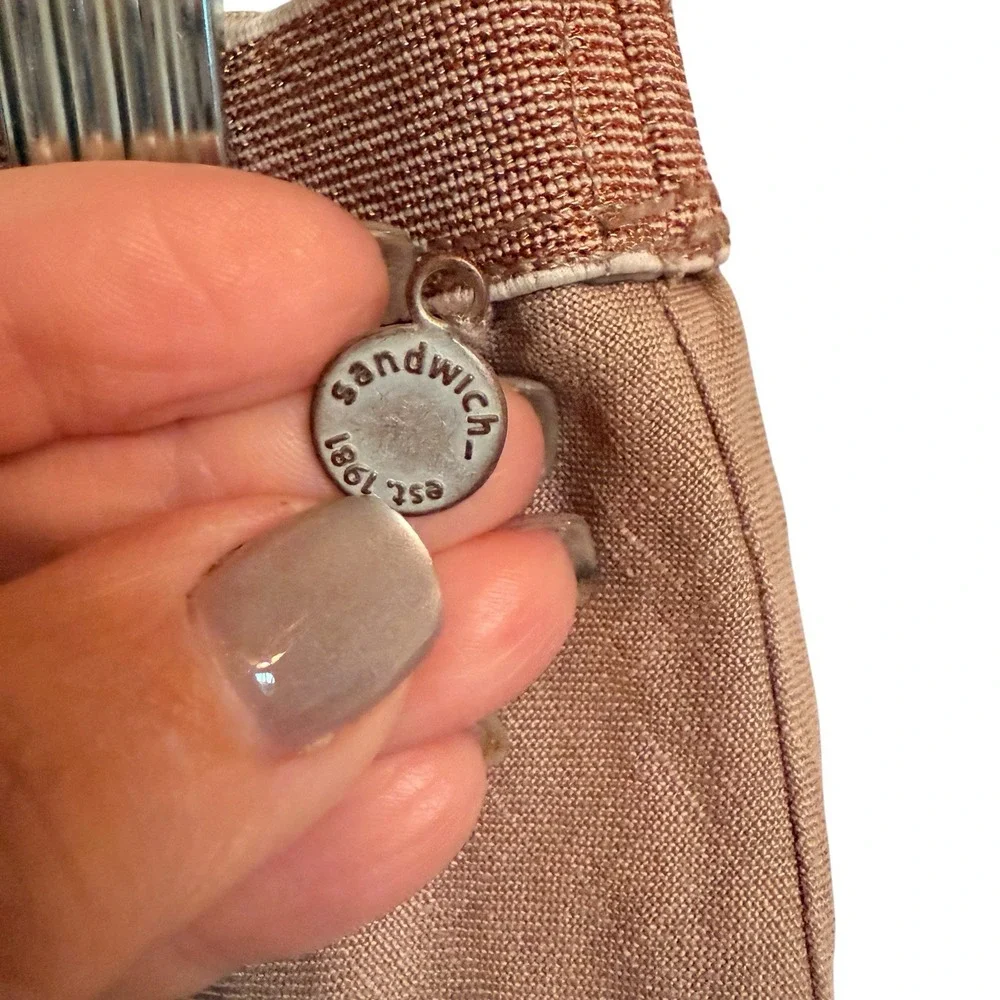 Sandwich‎ Size 39 Brown Linen Mini Skirt Coastal Chic Quiet Luxury Size 8/10